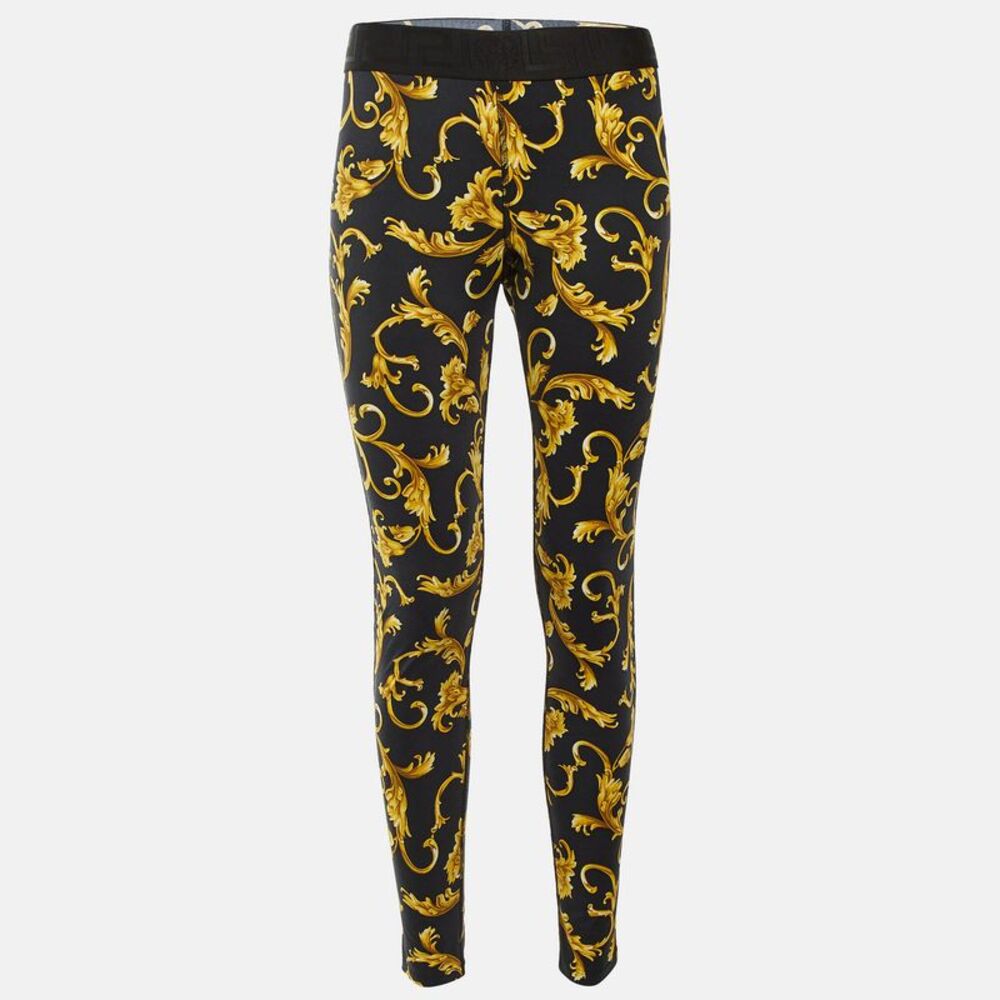 Versace Underwear Black Baroque Print Jersey Leggings M